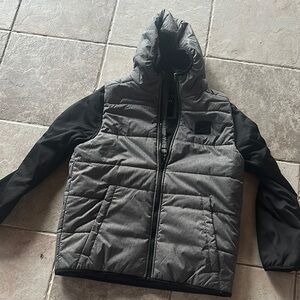 Hurley Gray and Black Puffer Jacket with Hood